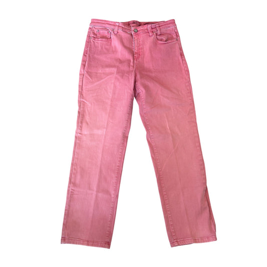 Nic + Zoe Faded Red Mid Rise Straight Jeans Womens Size 31