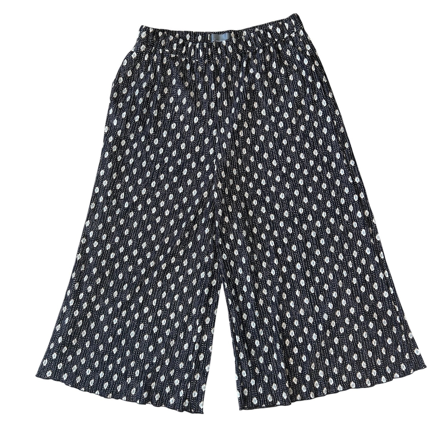 Anthropologie Black, White Wide Leg Cropped Palazzo Pant Womens Size Medium