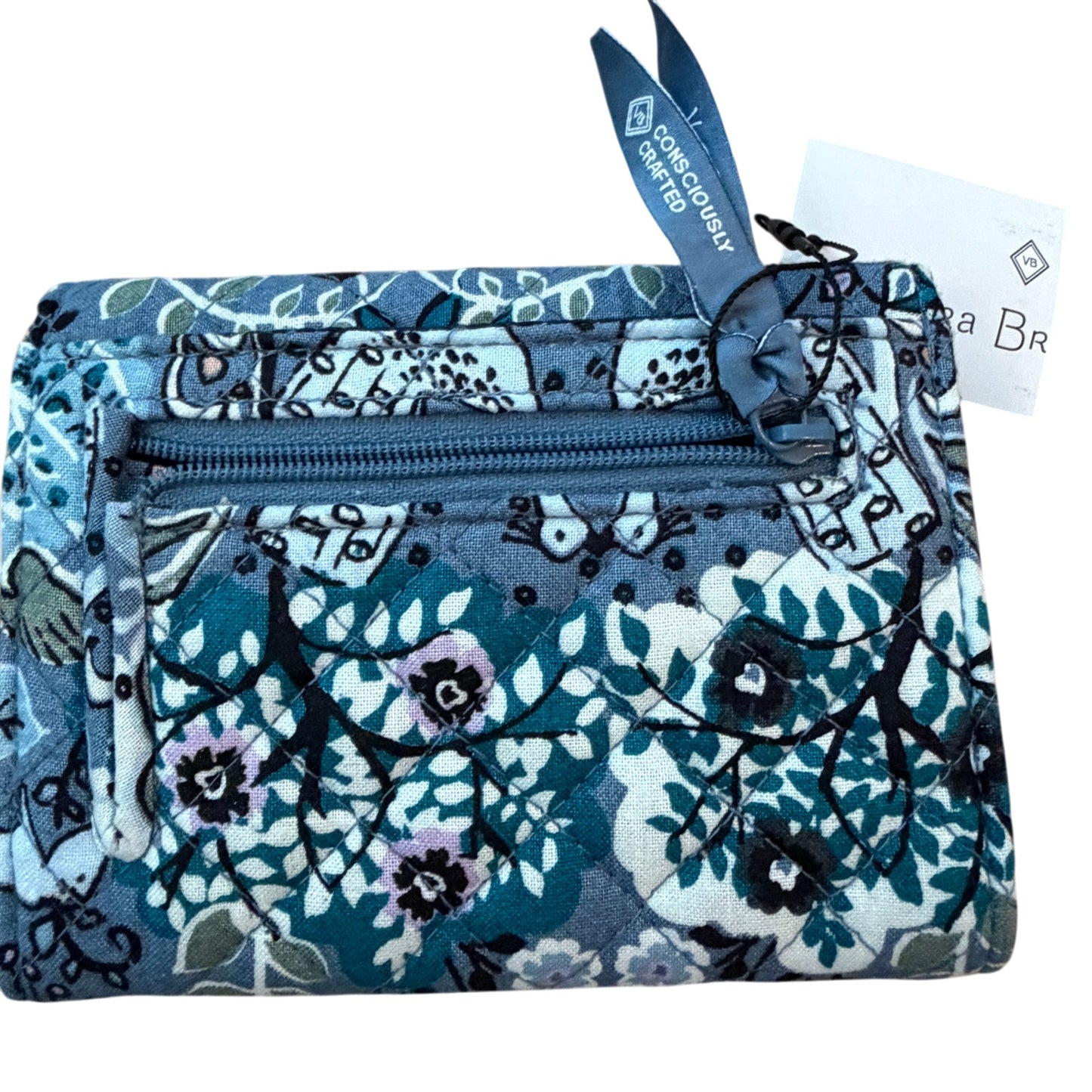 Vera Bradley RFID Riley Compact Wallet Enchantment Blue NEW WITH TAGS