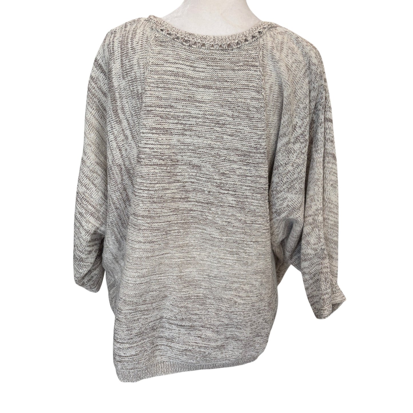 Purely Jill Tan / Ivory Boxy Short Sleeve Sweater Womens Size Medium