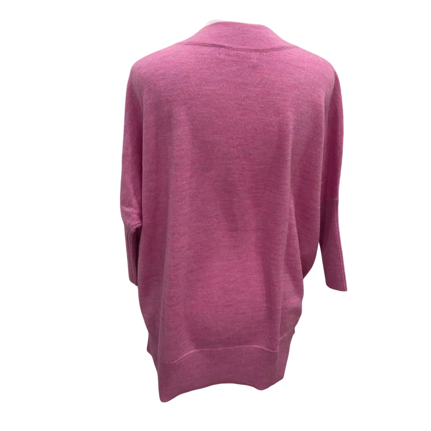 Anthropologie Pink 100% Merino Wool Boxy Short Sleeve Sweater Womens Size XS
