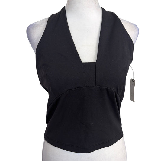 Anthropologie Black Halter Top Womens Size Medium NEW WITH TAGS