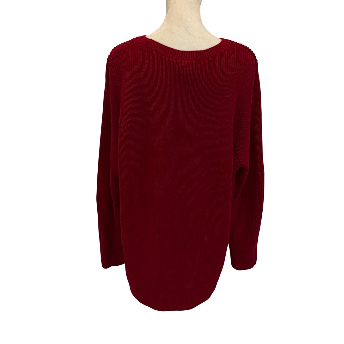 Eileen Fisher Red 100% Italian Wool Sweater Womens Size Medium