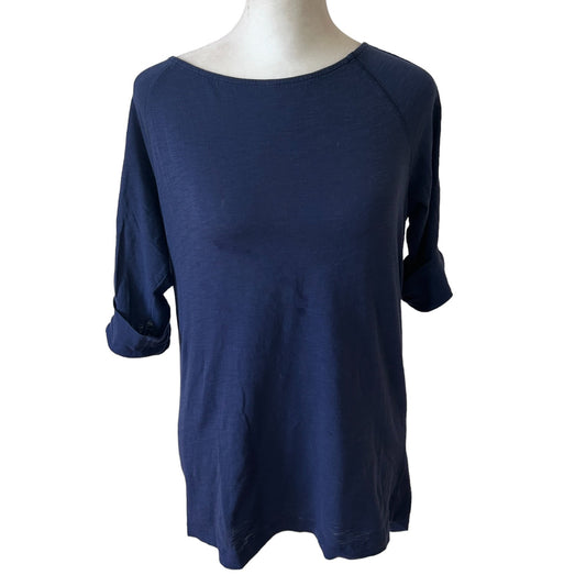 Lilly Pulitzer Navy Blue Pima Cotton Short Sleeve Top Womens Size Small