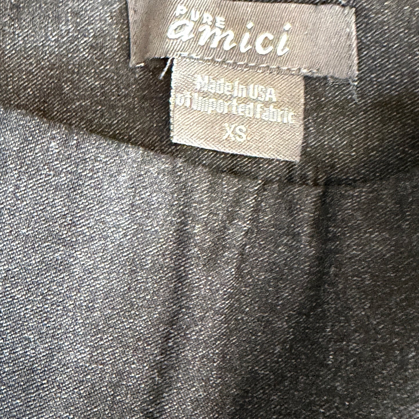 Pure Amici Back Dark Gray Boot Leg Pull On Pant Womens Size XS