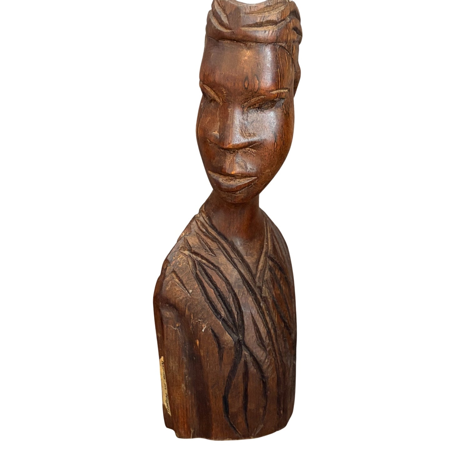 Vintage African Tribal Hand Carved Wooden Statue Figure 12" and 7" LOT of 3