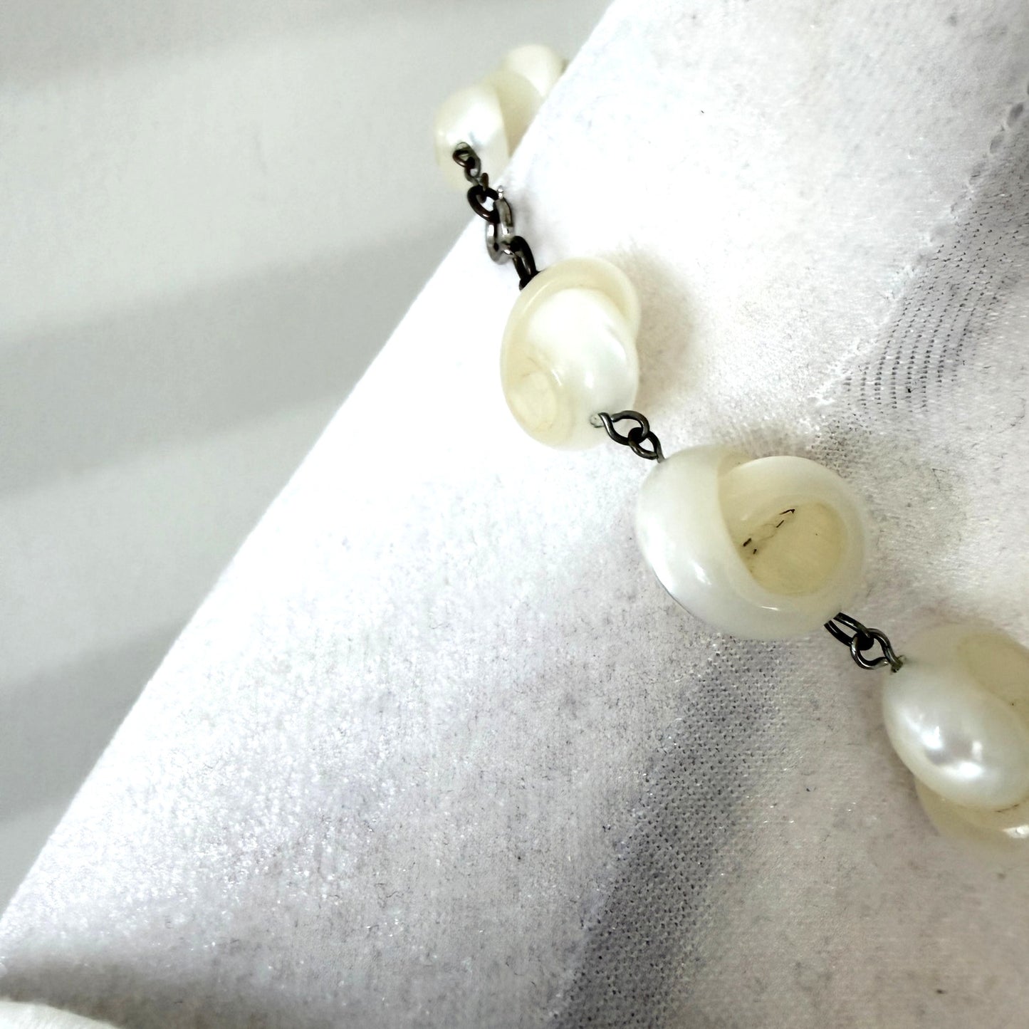 Vintage Baroque Pearl and Sterling Silver Estate Necklace
