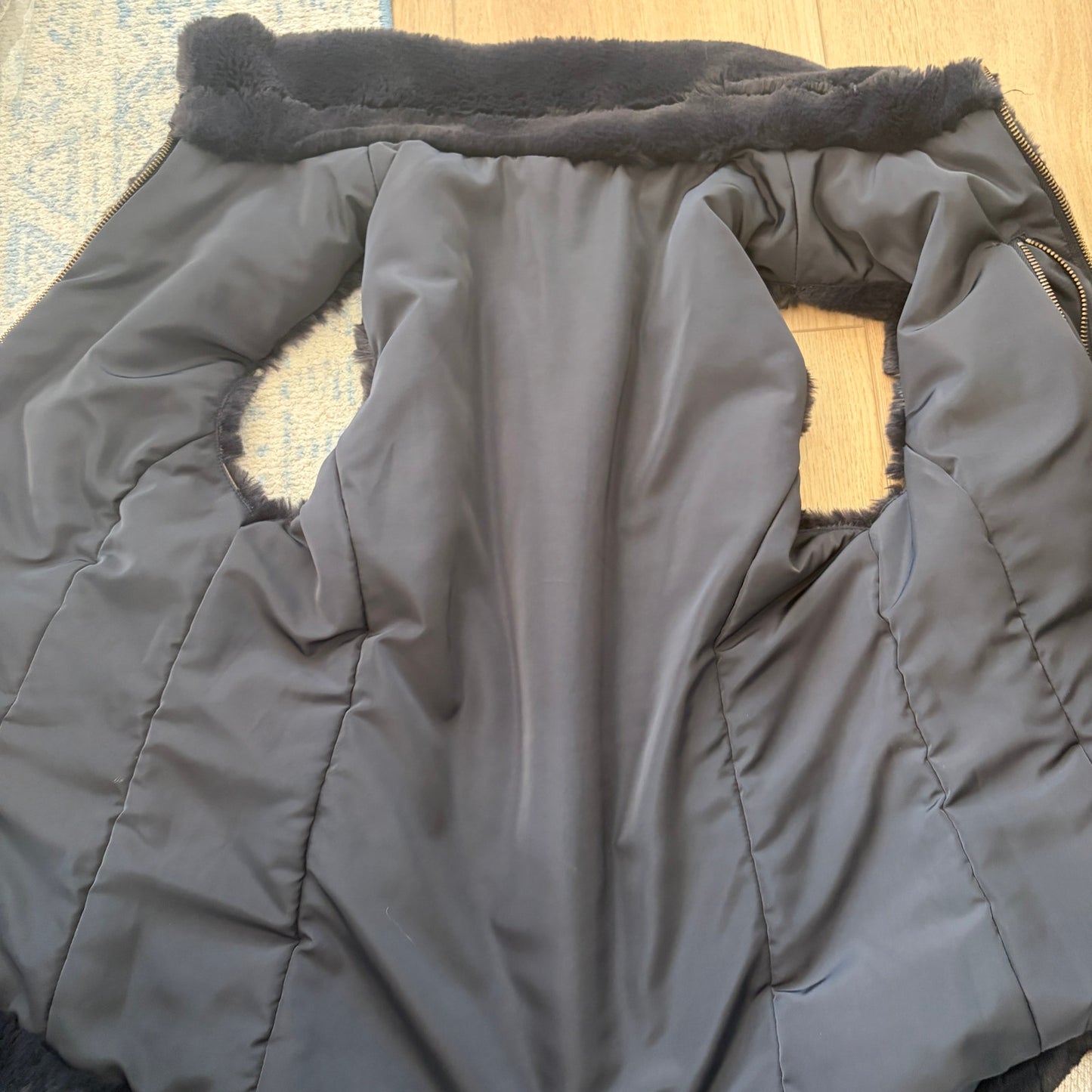 Navy Blue Faux Fur Vest Womens Size Small
