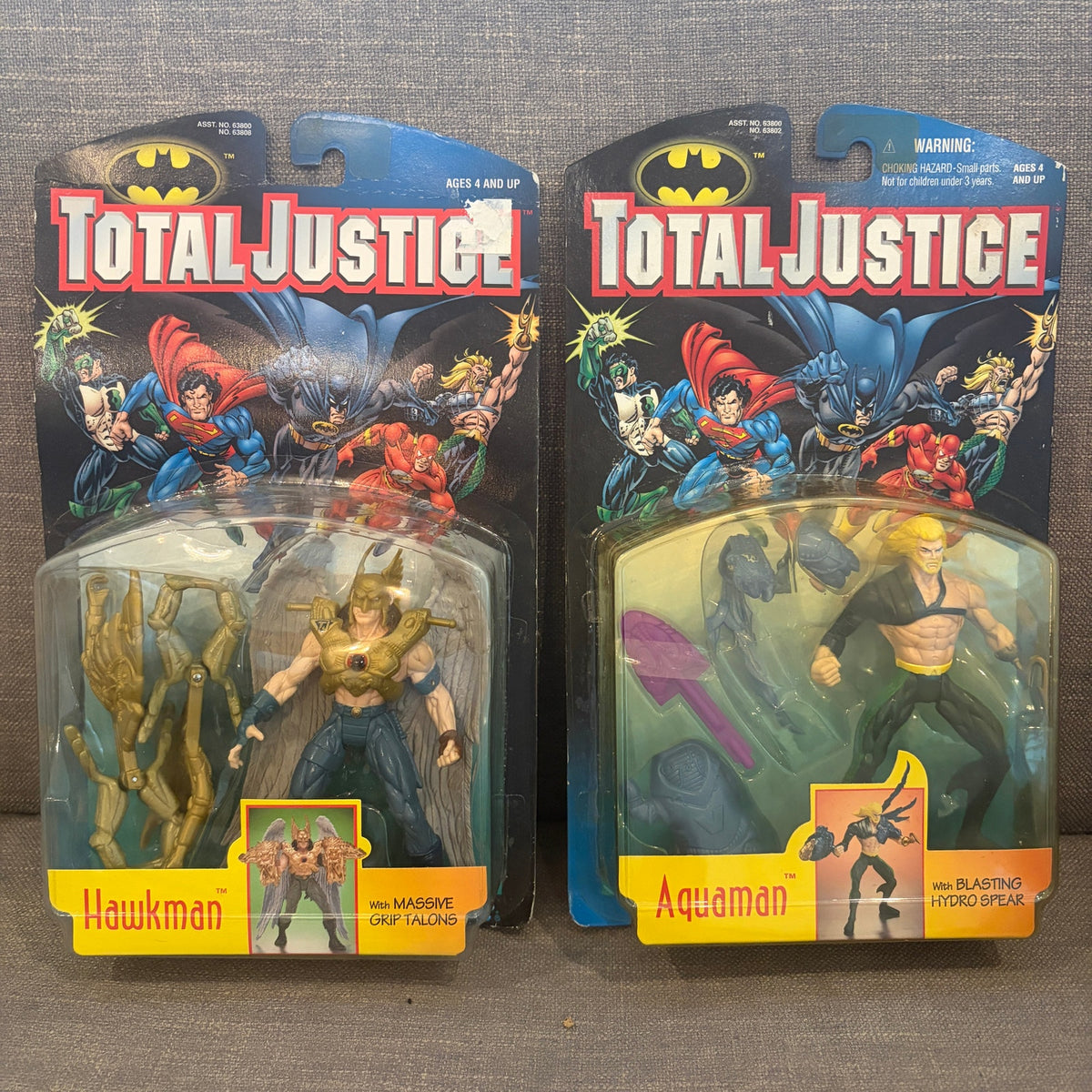 LOT 2 Kenner Total Justice Action Figures Hawkman and Aquaman NEW