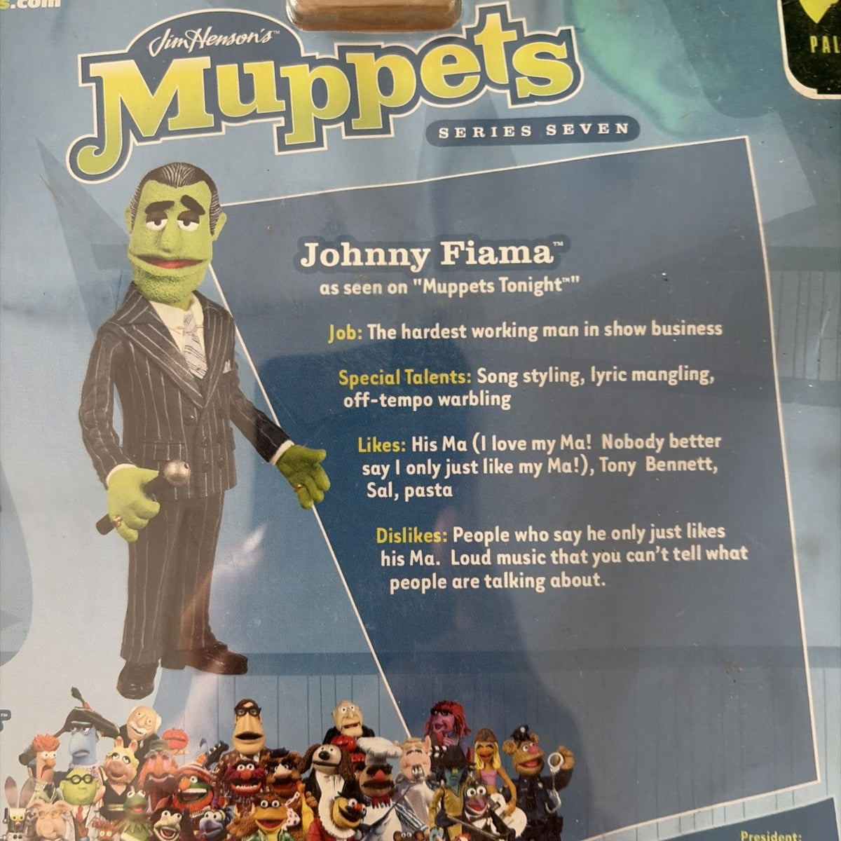 JOHNNY FIAMA IN PIN STRIPED BLUE SUIT THE MUPPET SHOW PALISADES 6 INCH FIGURE