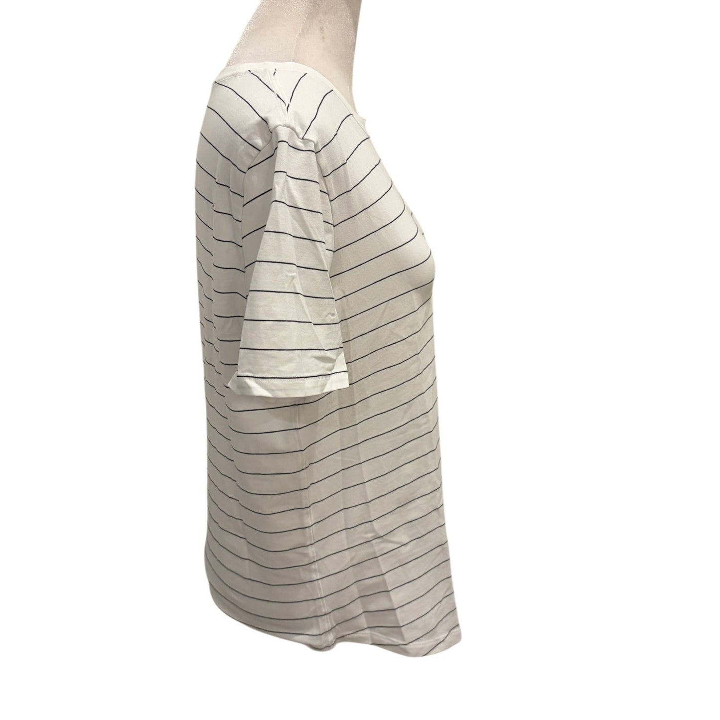 Lululemon White with Black Stripes Short Sleeve Top Women's Size 6