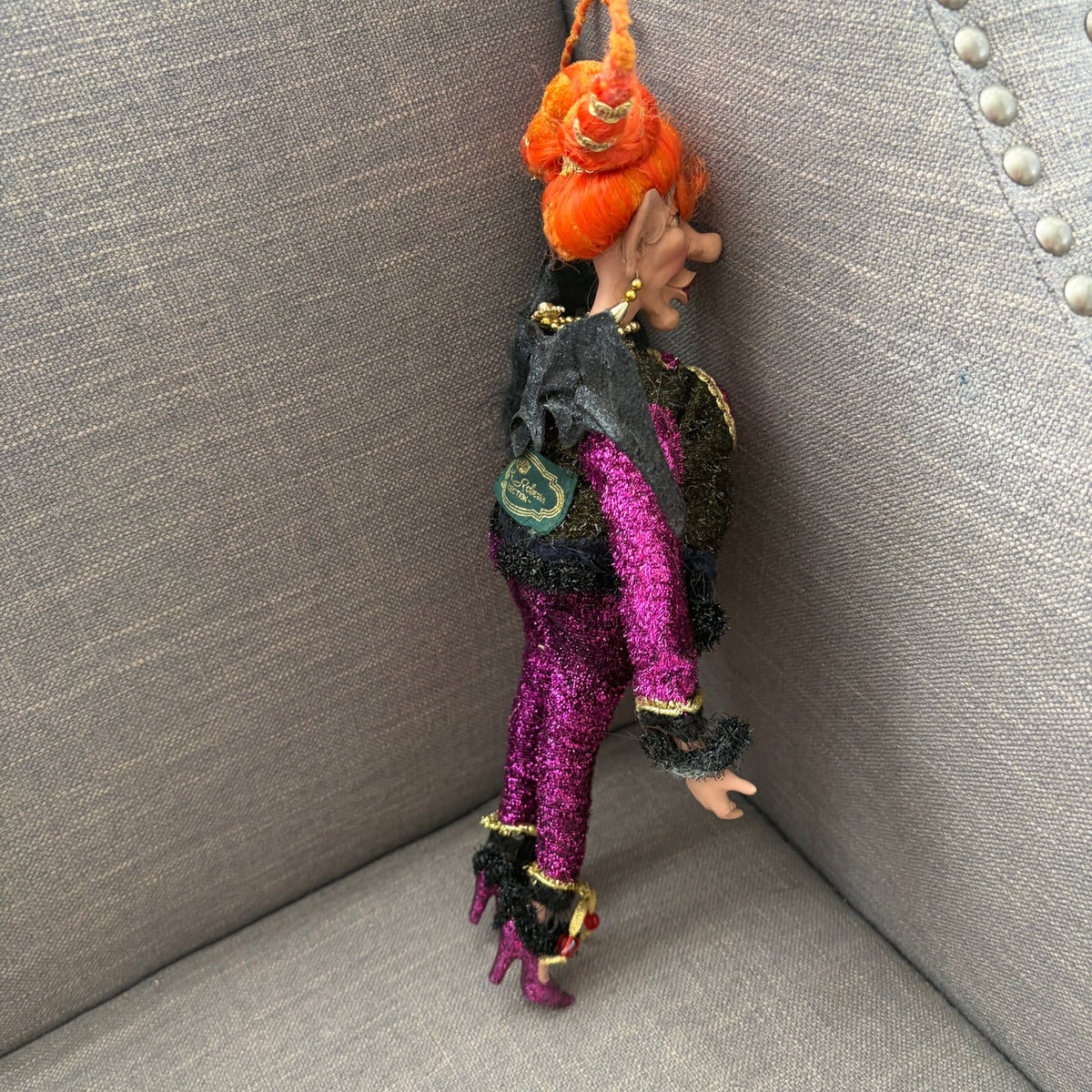 Mark Roberts Halloween Glitter Elf Witch Bat Wings 13" Tall DAMAGED