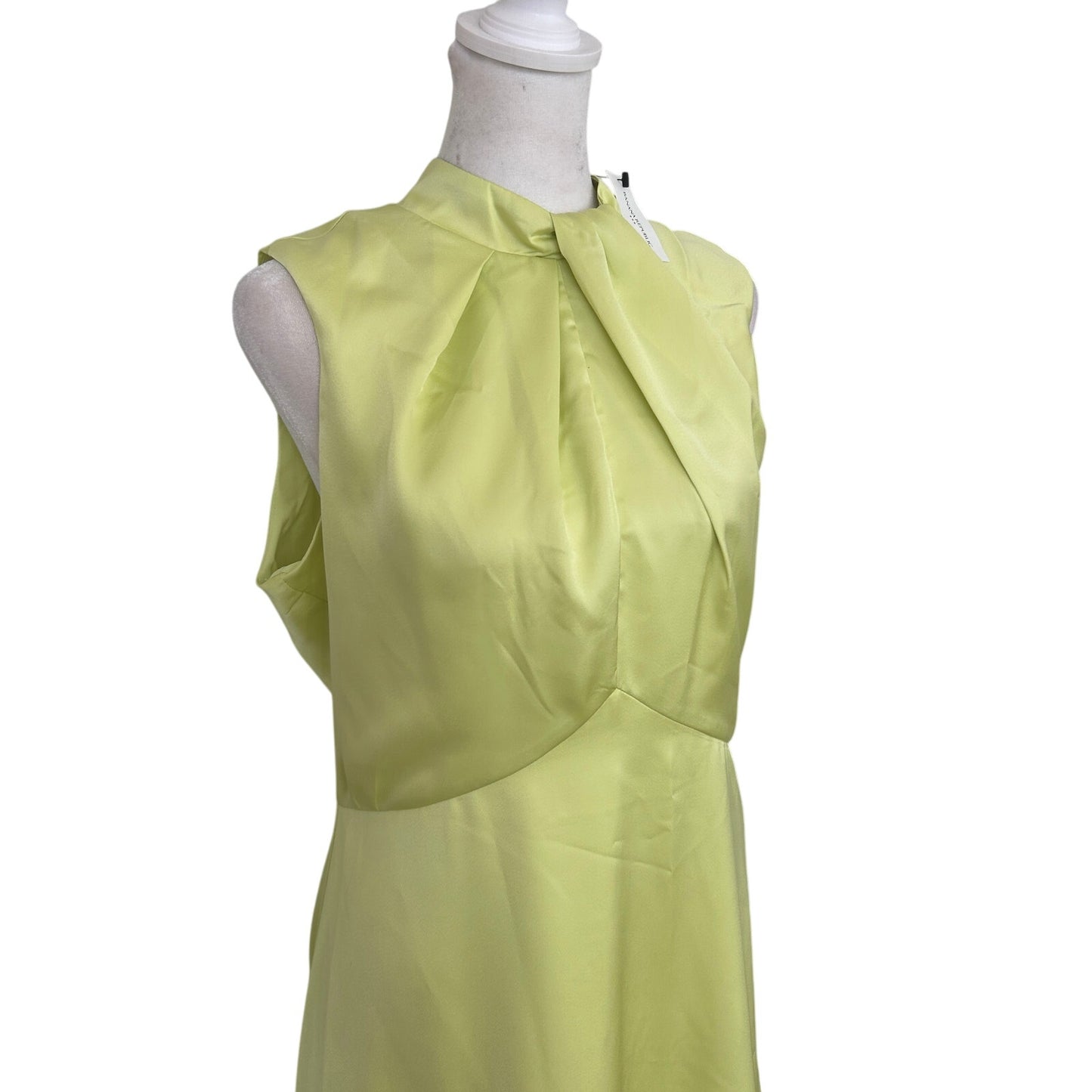 Banana Republic NWT Green Citrine Silky Crepe Sleeveless Midi Dress Size 8 NEW