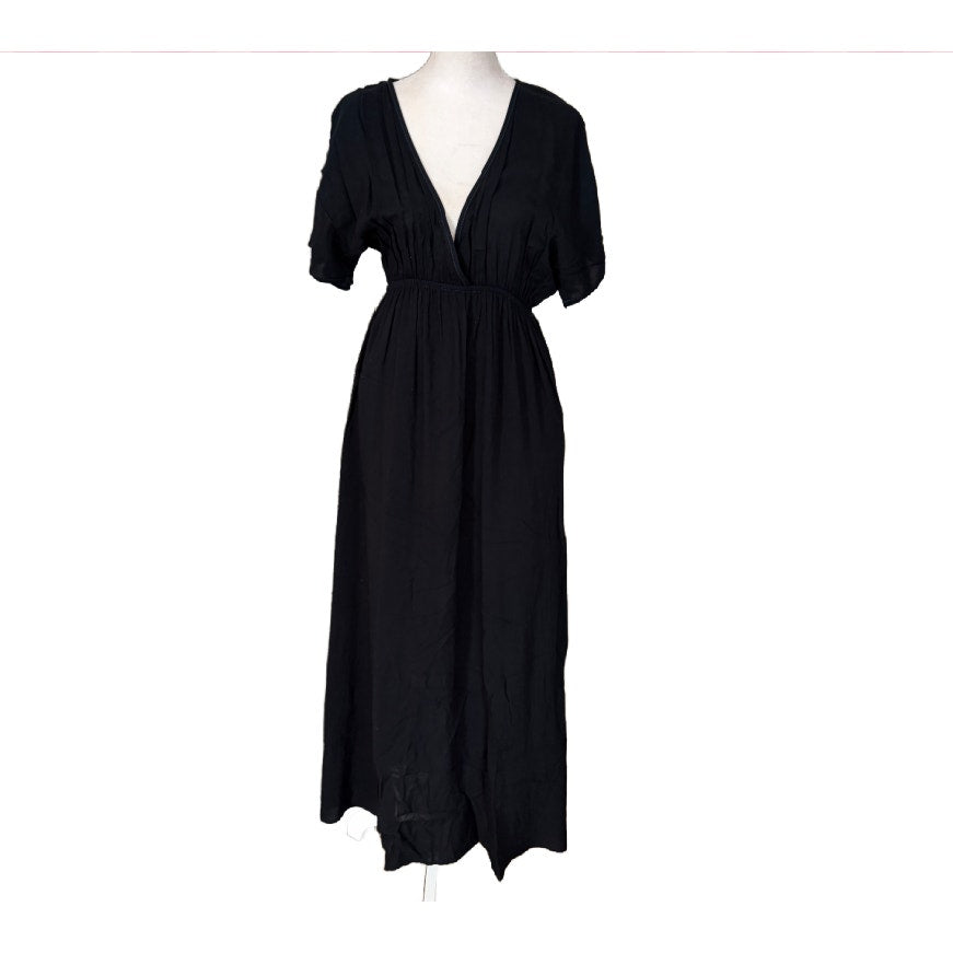 Hard Tail Forever Navy Blue V-Neck Maxi Dress Womens Size XS