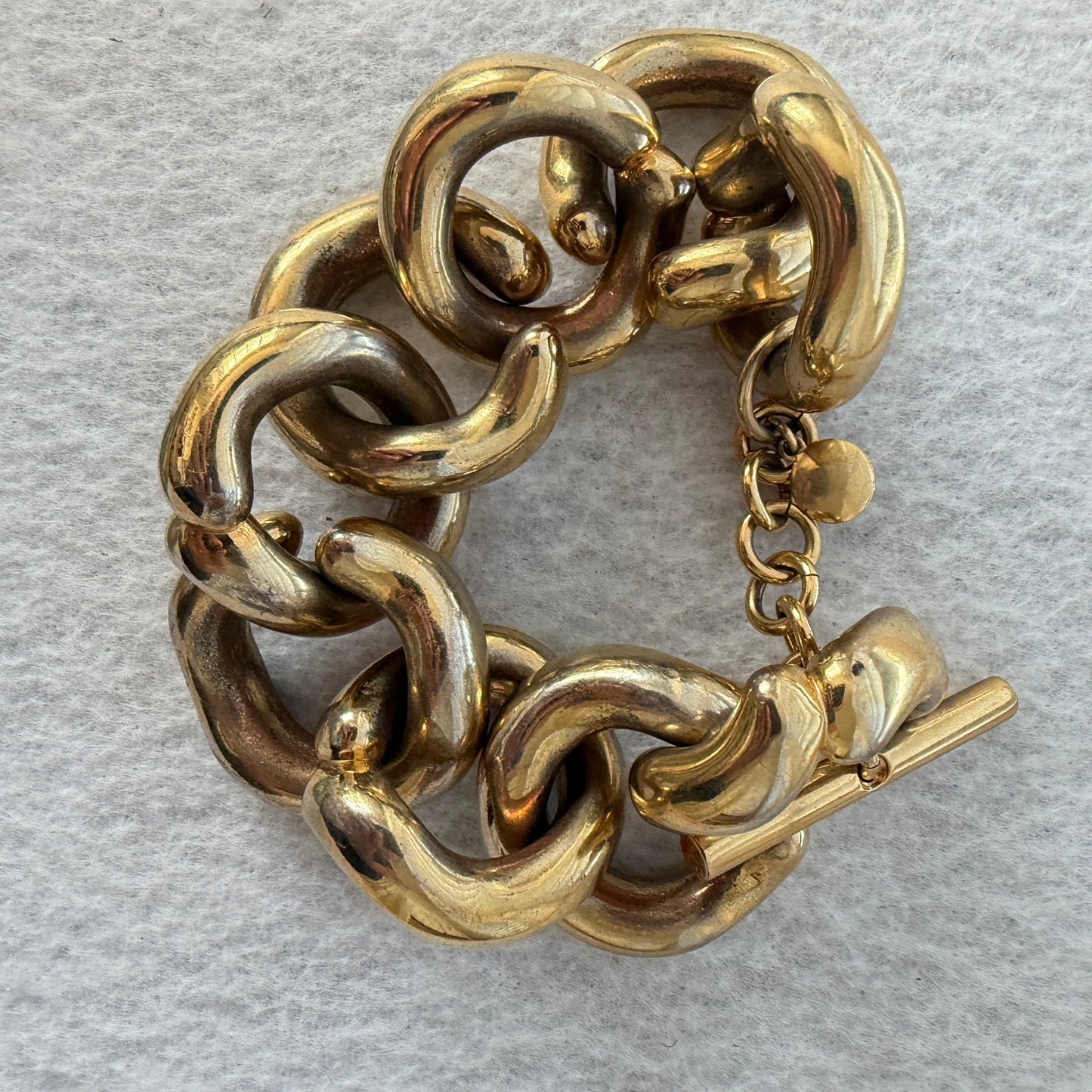 J. Crew Large Gold Tone Link Statement Bracelet