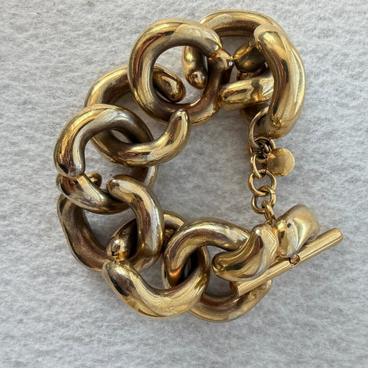 J. Crew Large Gold Tone Link Statement Bracelet