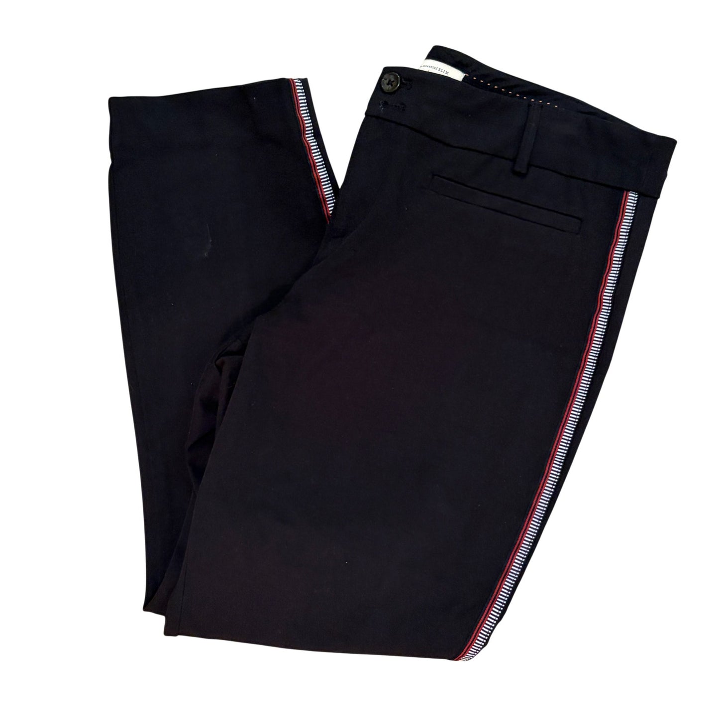 Anthropologie The Essential Slim Black Flat Front Pant Womens Size 14