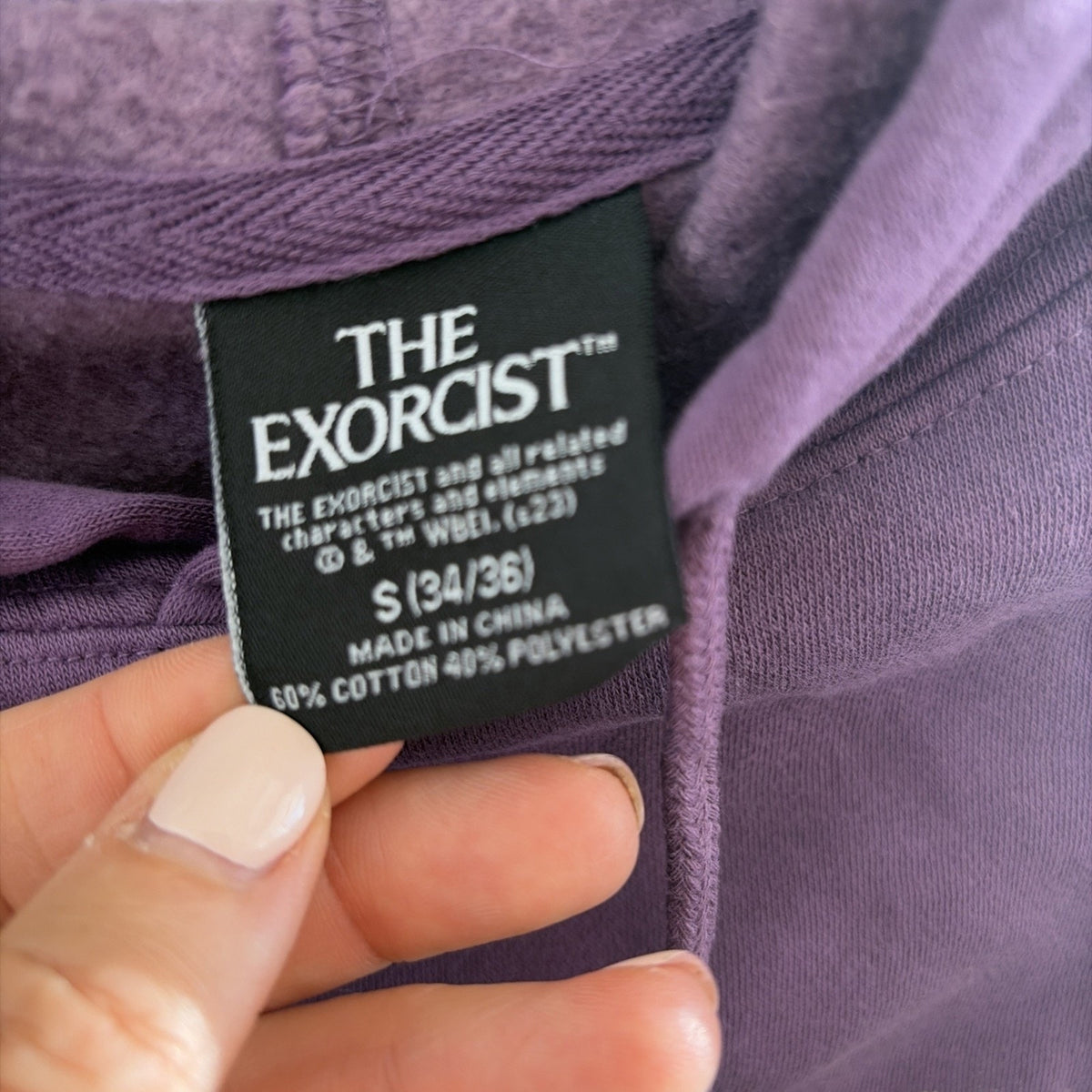 The Exorcist Hoodie Purple Pullover Sweatshirt Men’s Size Small 34/36 NEW
