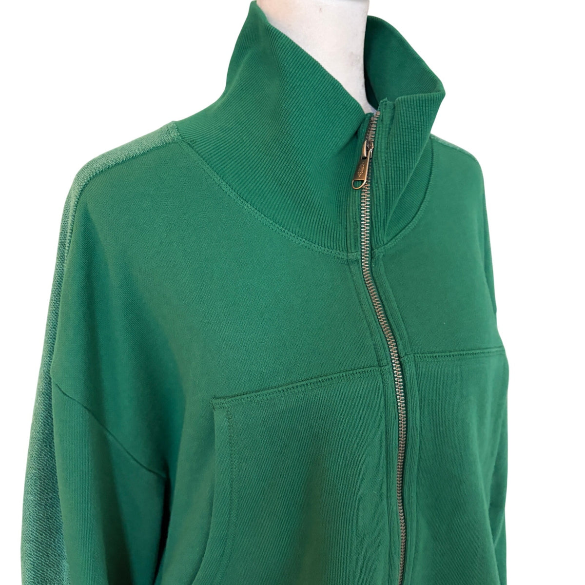 Free People Movement Green High Jump Full Zip Sweatshirt Jacket Women Size Small