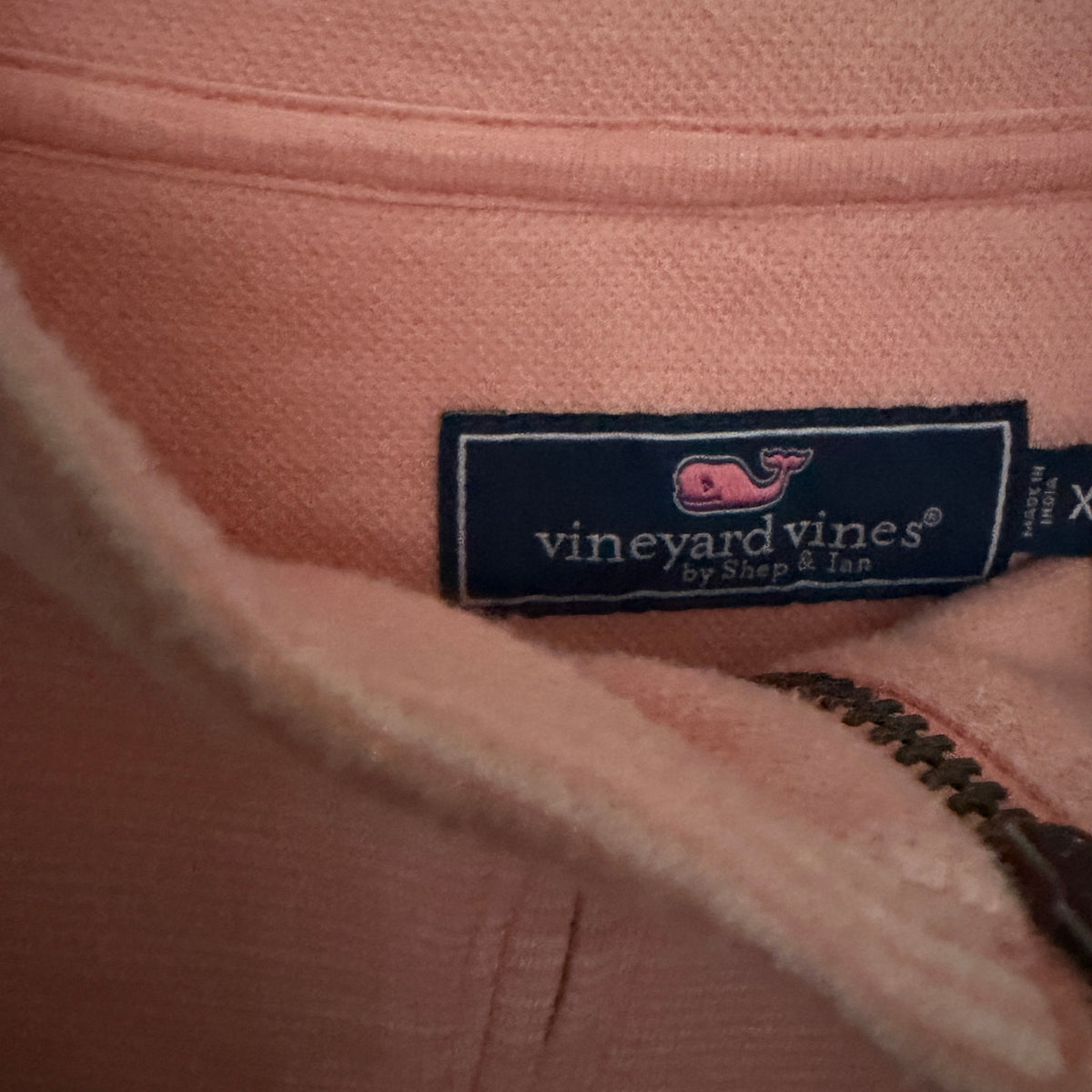 Vineyard Vines Pink Blue Whale 1/4 Zip Quarter Zip Pullover Mens Size XL
