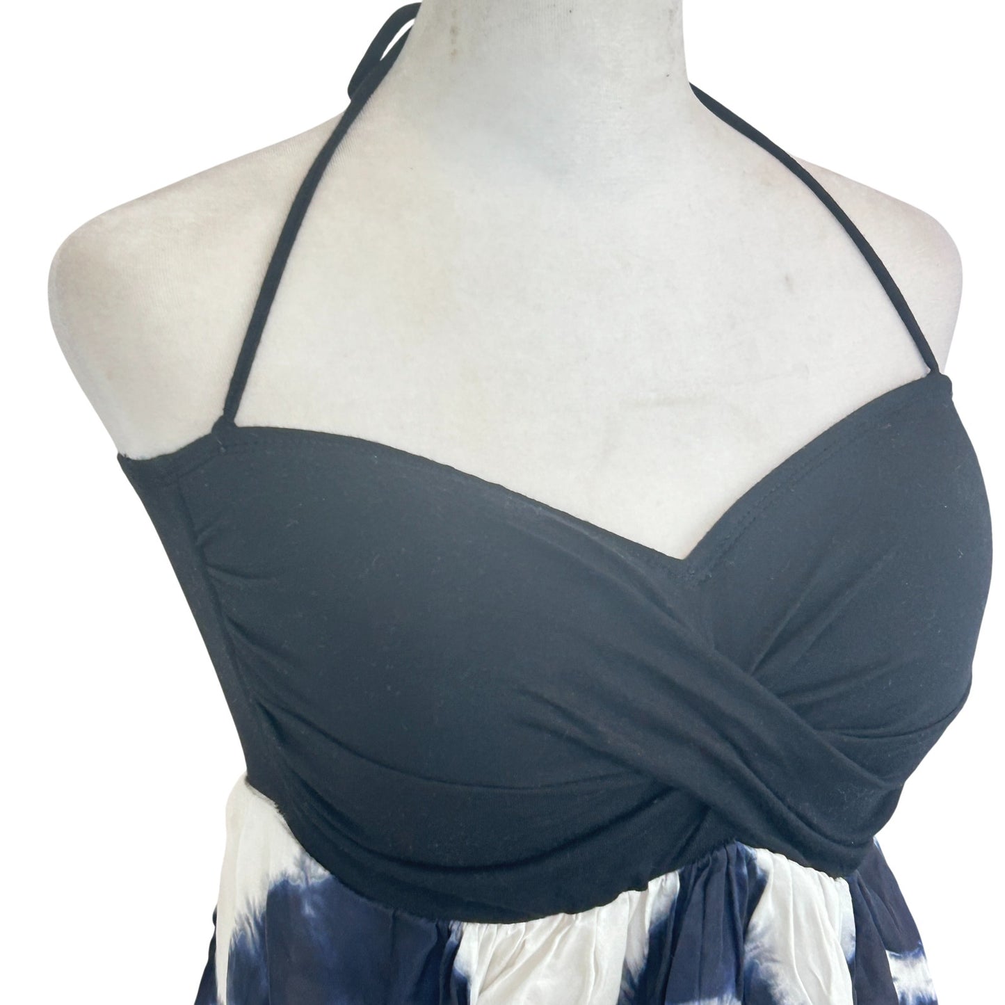 Robin Piccone Blue, White, Black Silk Tie Dye Dress Coverup Womens Size Small