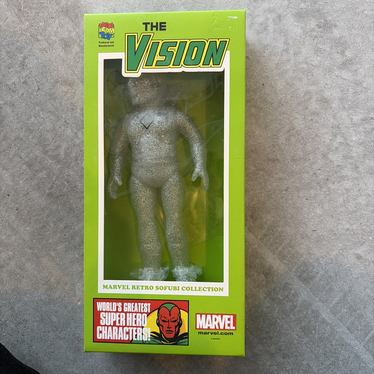 Marvel Hero Retro Sofubi Vision PX Clear 10 inch Figure SDCC Medicom NEW SEALED