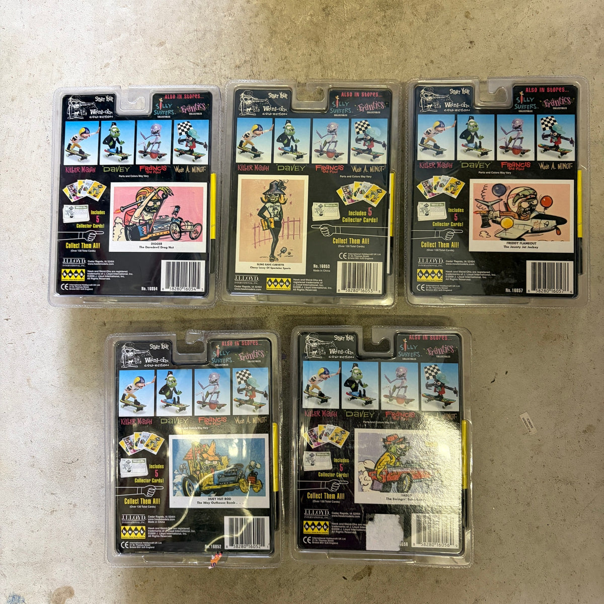 LOT 5 Weird-Ohs Skateboarding Figures NEW