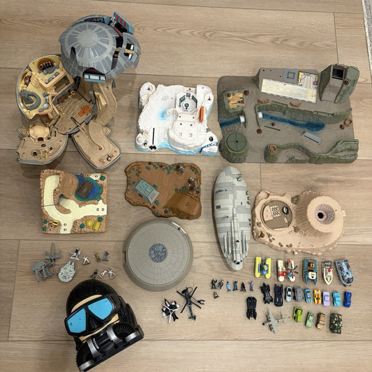 Huge VTG 1990s Star Wars and More Galoob Micromachines Playset + Figure LOT