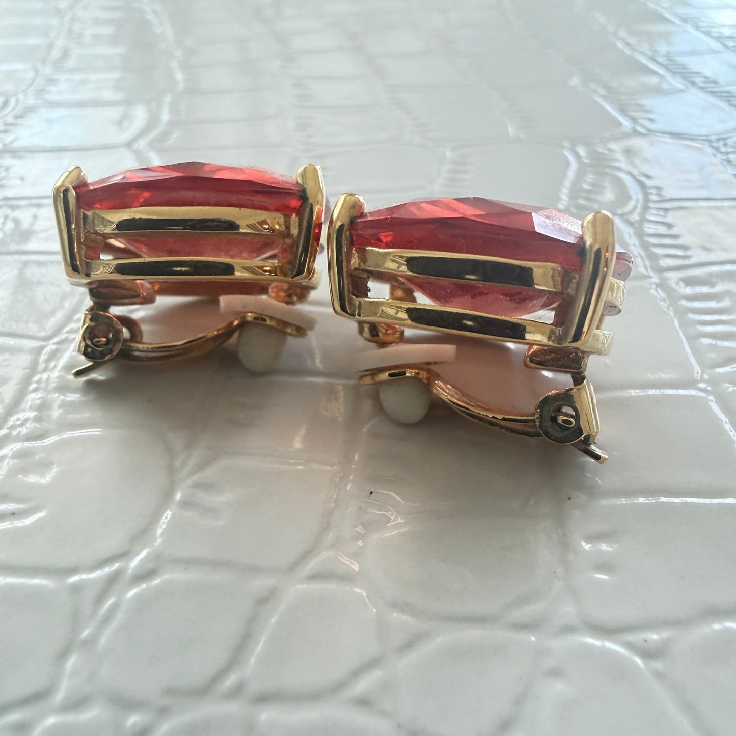 Kate Spade New York Amber Colored, Gold Tone Large Gumdrop Clip-on Earrings
