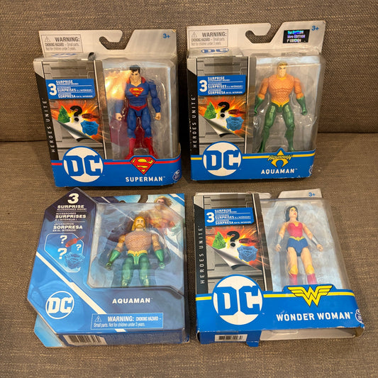 DC Heroes Unite 4 Figures Surprise Accessories Aquaman, Wonder Woman, Superman
