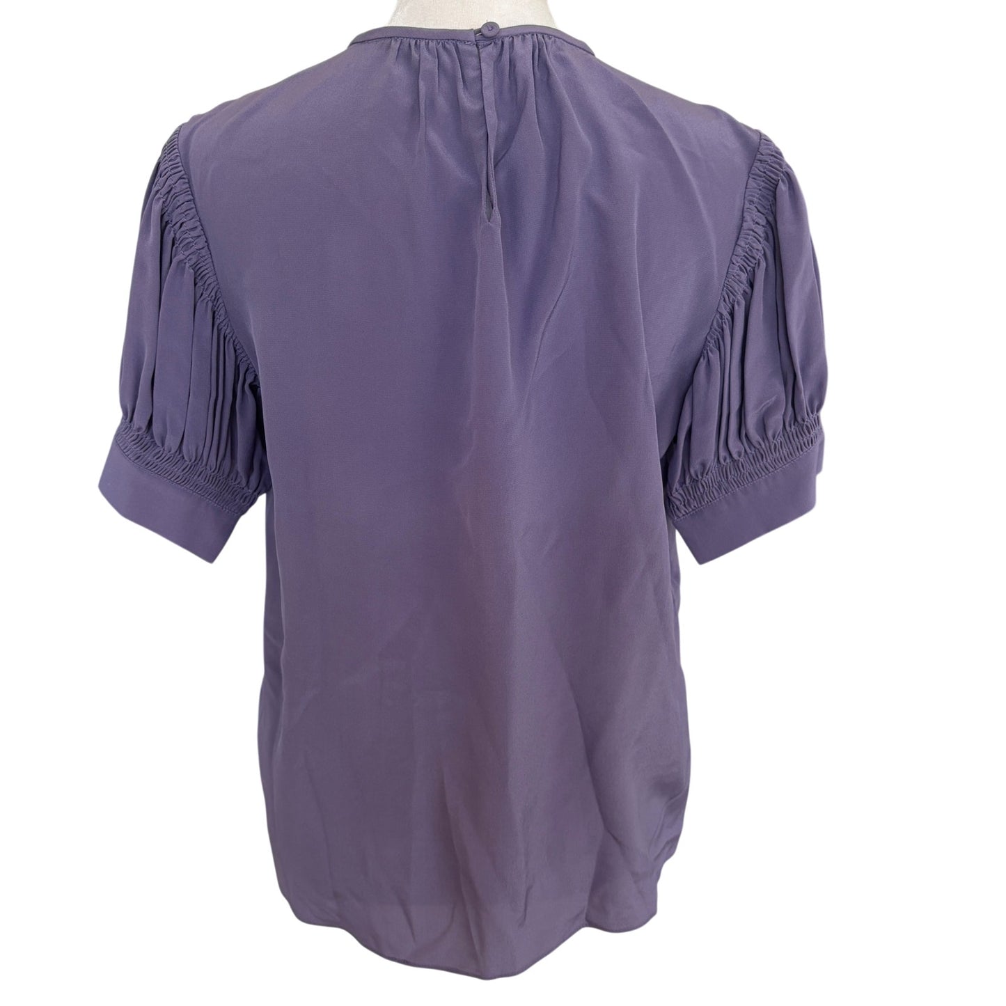 Rebecca Taylor Purple 100% Silk Short Sleeve Top Blouse Womens Size Small