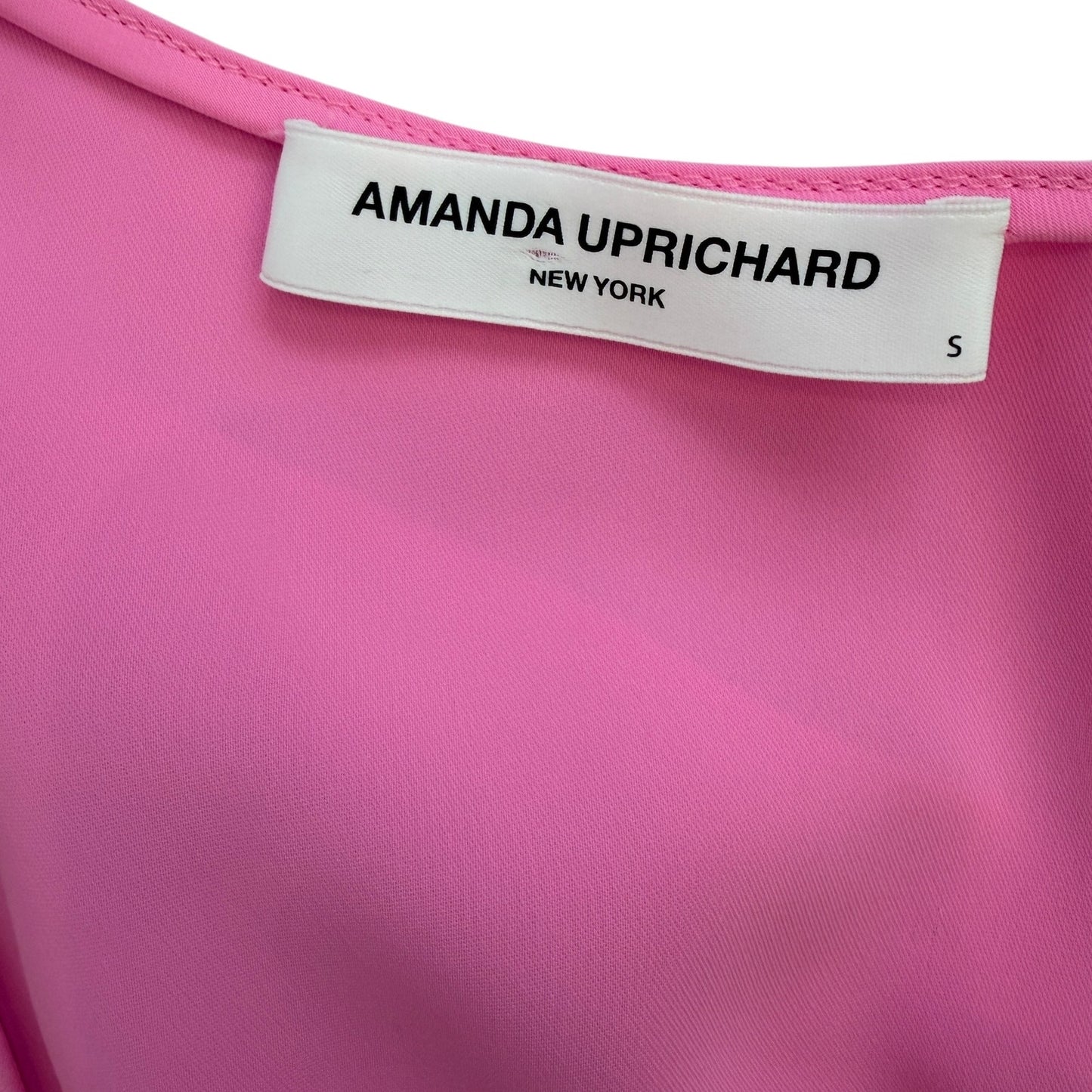 Amanda Uprichard Pink V-Neck Sleeveless Asymmetrical Top Womens Size Small