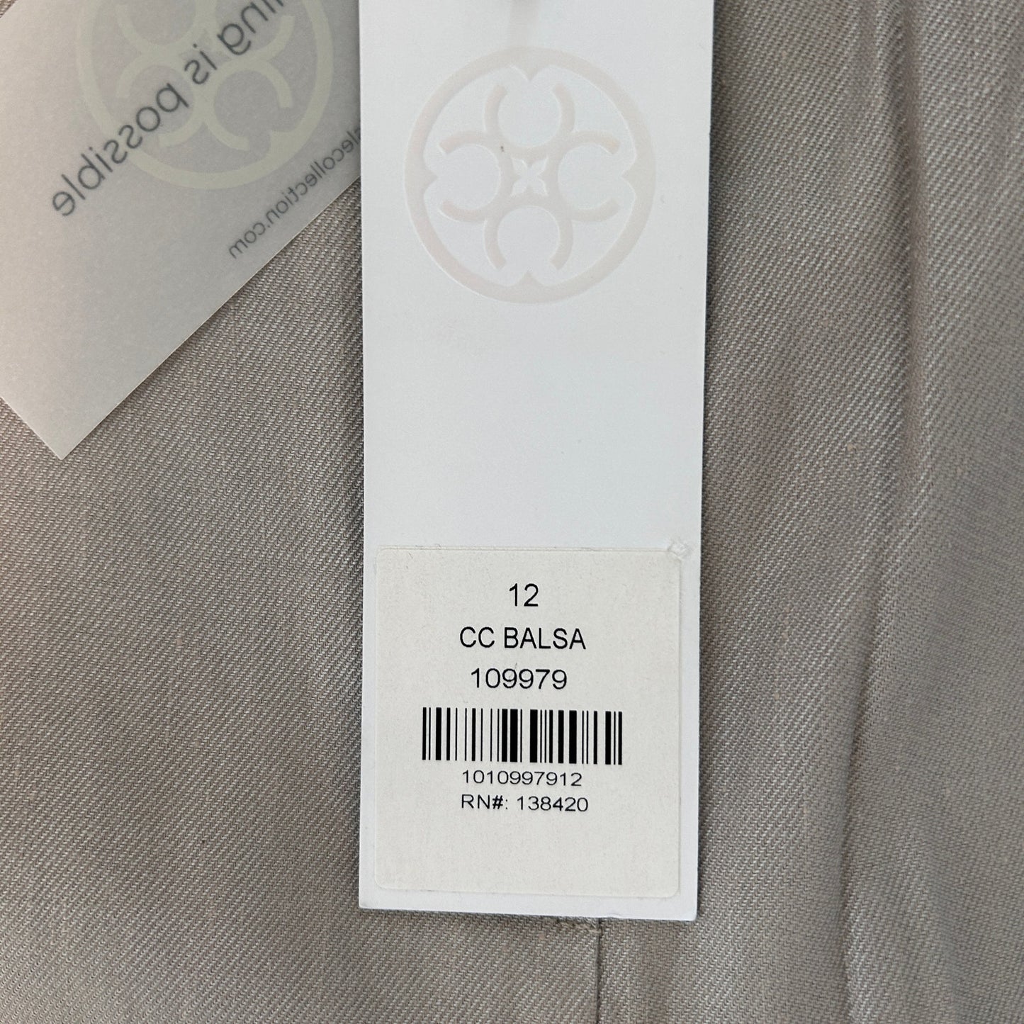 Per Se Carlisle CC Balsa 109979 Khaki Dress Pants Linen Size 12 NEW