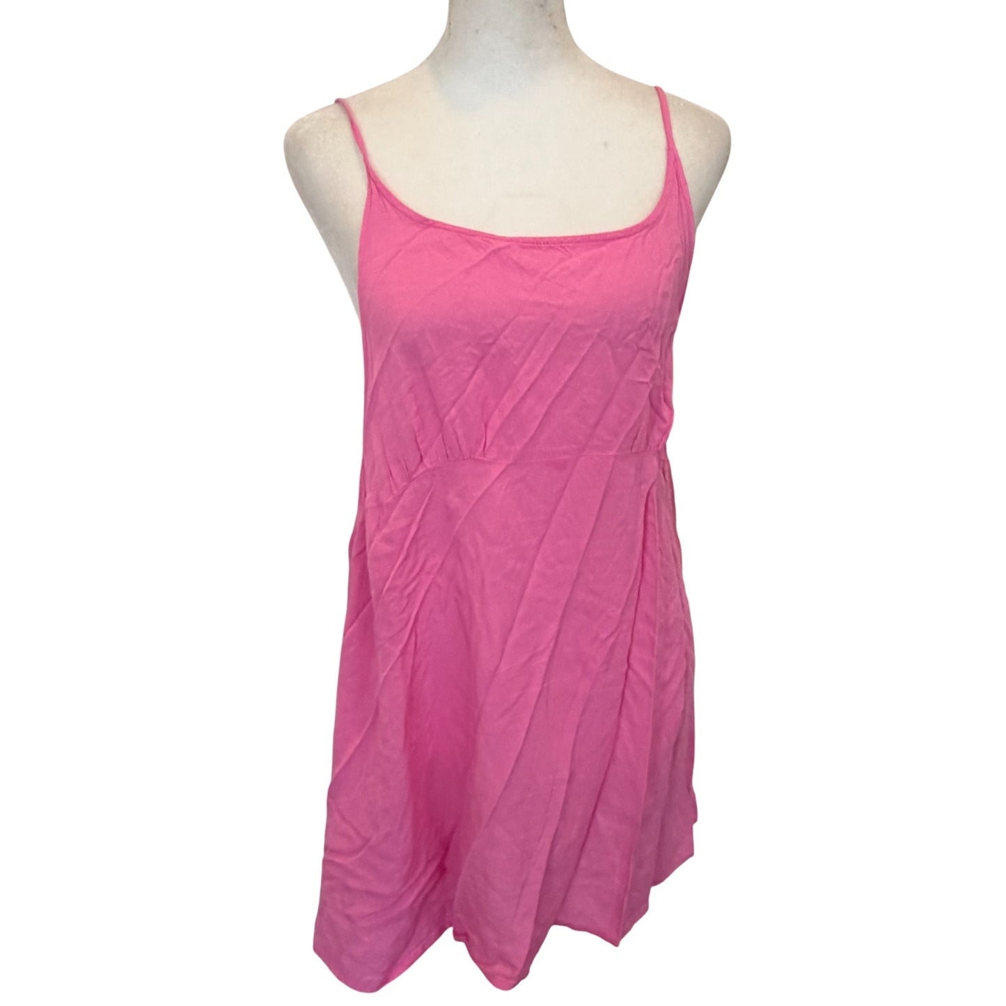 Free People Bright Pink Sleeveless Mini Shift Tank Dress Womens Size Medium