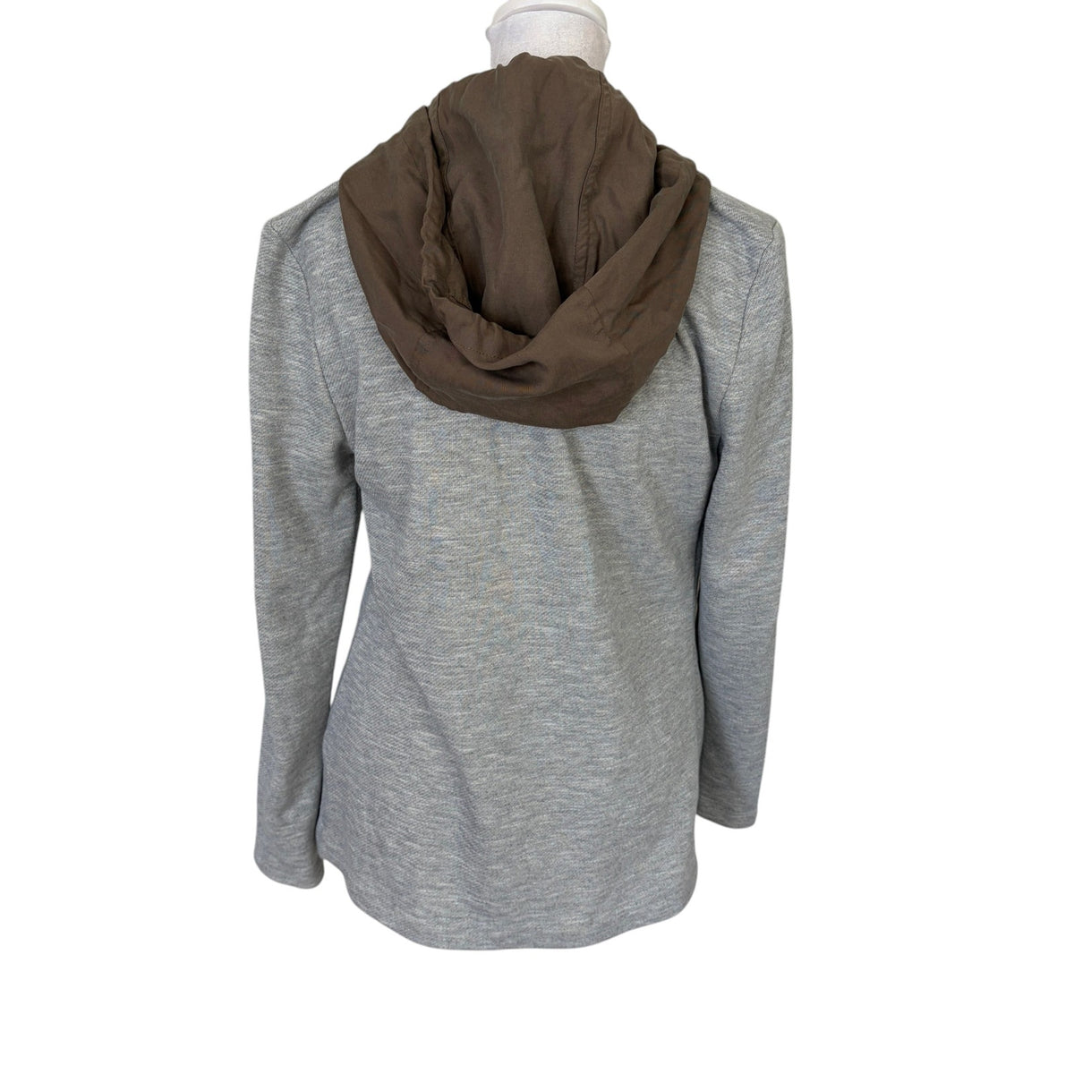 Elevenses Anthropologie Gray Hooded Dickie Blazer Jacket Womens Size Small