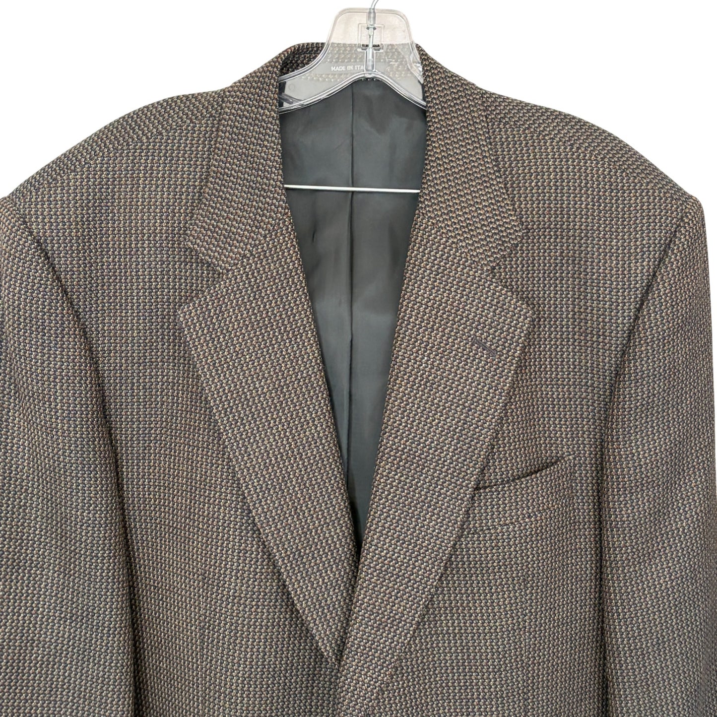 Lebole Gray, Brown, Blue Tweed Wool Blazer Jacket Sport Coat Italy Mens Size 46R