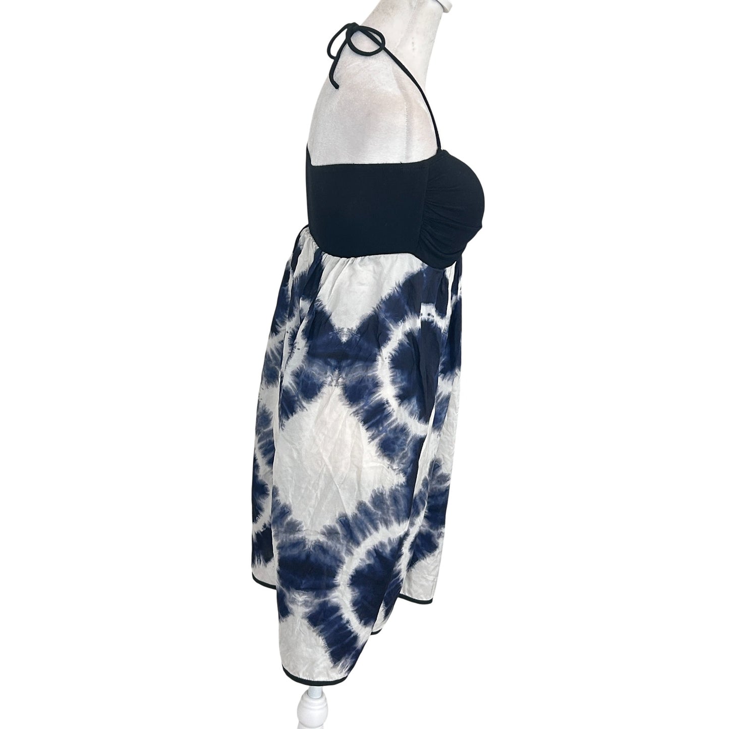 Robin Piccone Blue, White, Black Silk Tie Dye Dress Coverup Womens Size Small
