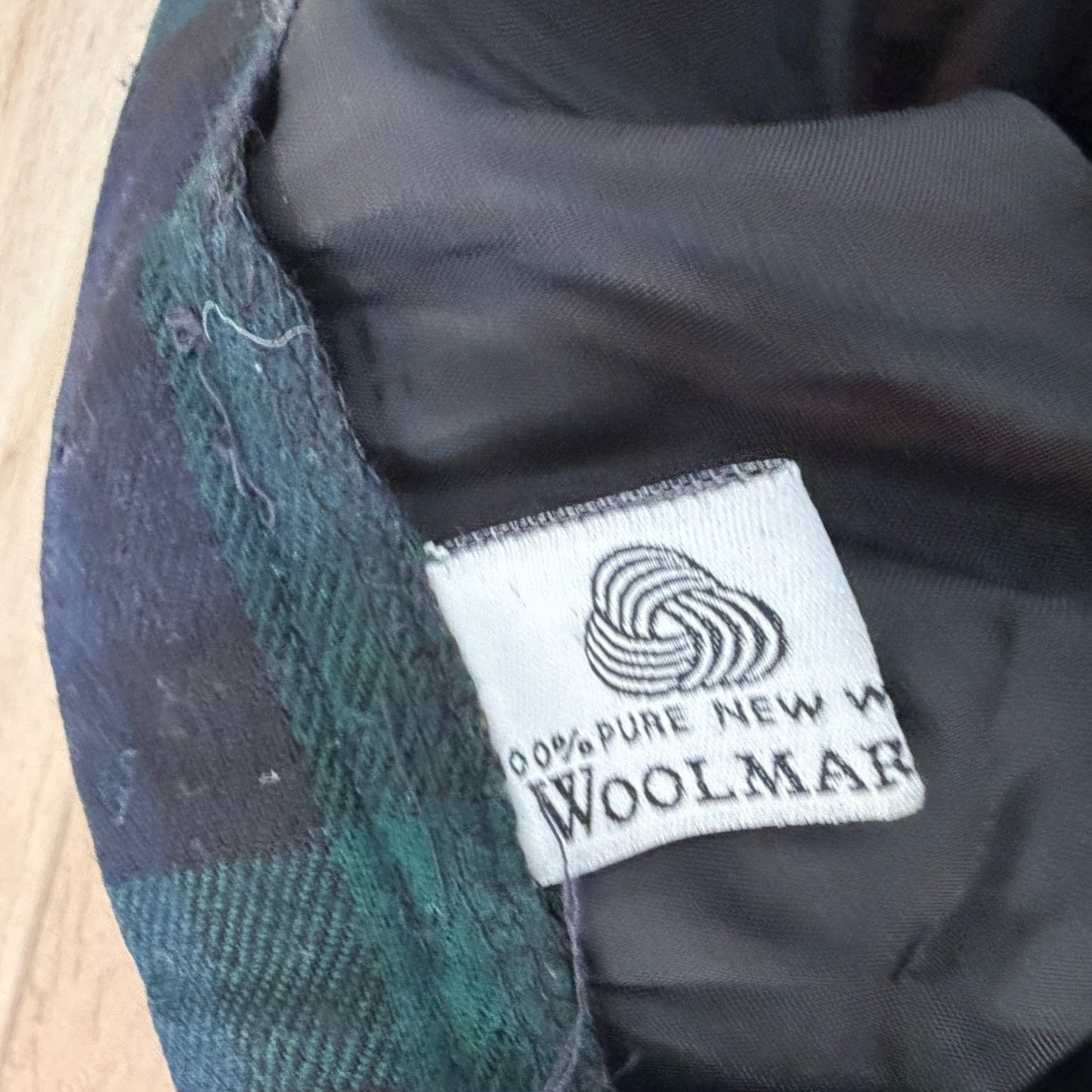 Vintage Ralph Lauren Navy Green Plaid 100% Wool Skirt Womens Size 10 *FLAW*