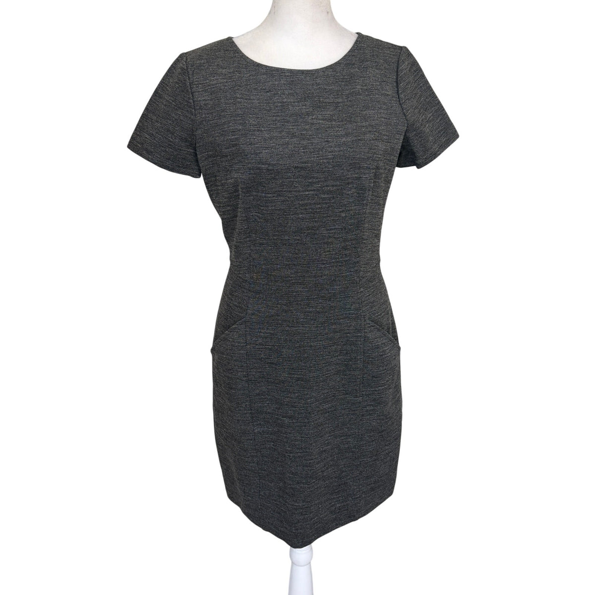 Theory Nuriana Gray Classic Short Sleeve Sheath Knee Length Dress Womens Size 6