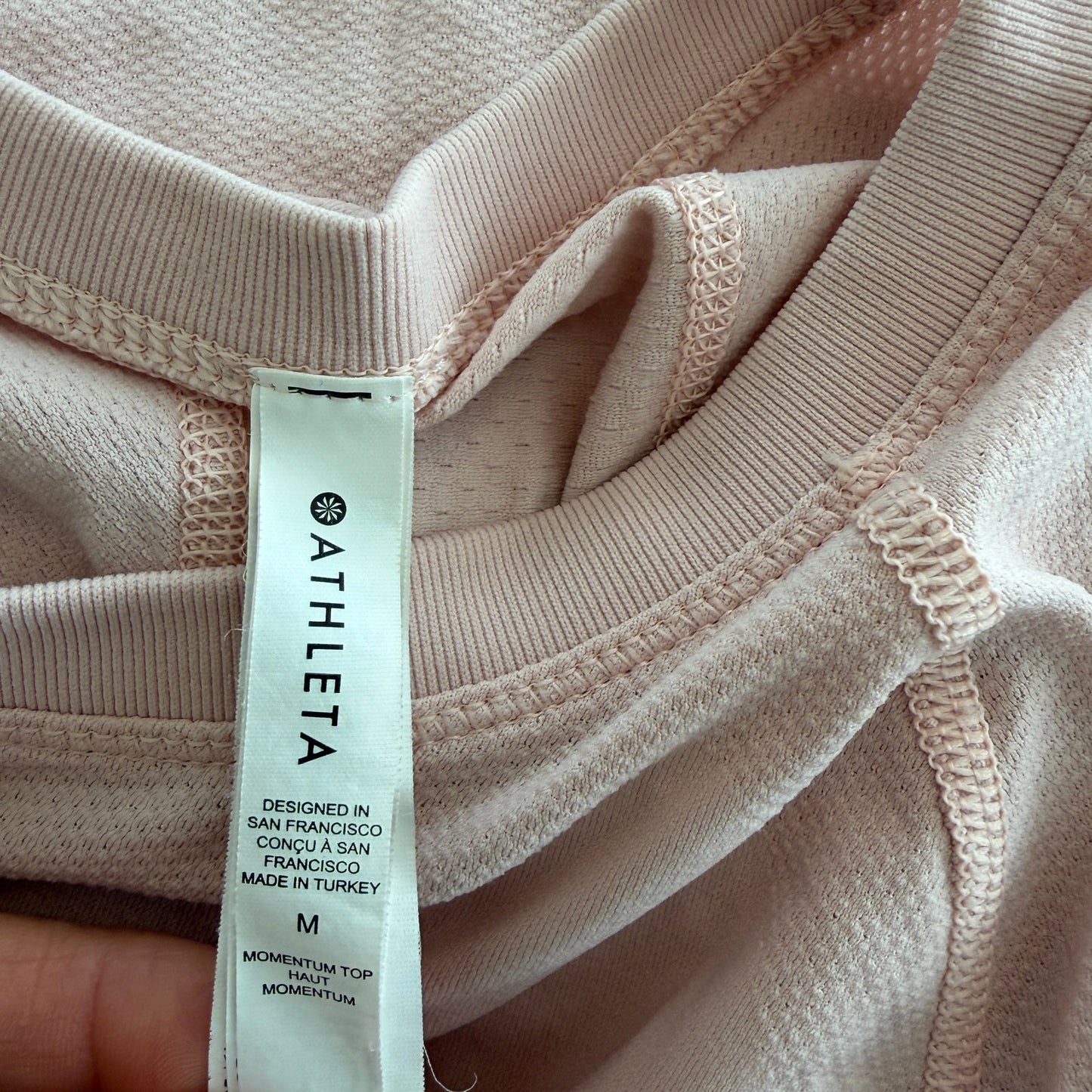 Athleta Light Pink Momentum Long Sleeve Top Womens Size Medium