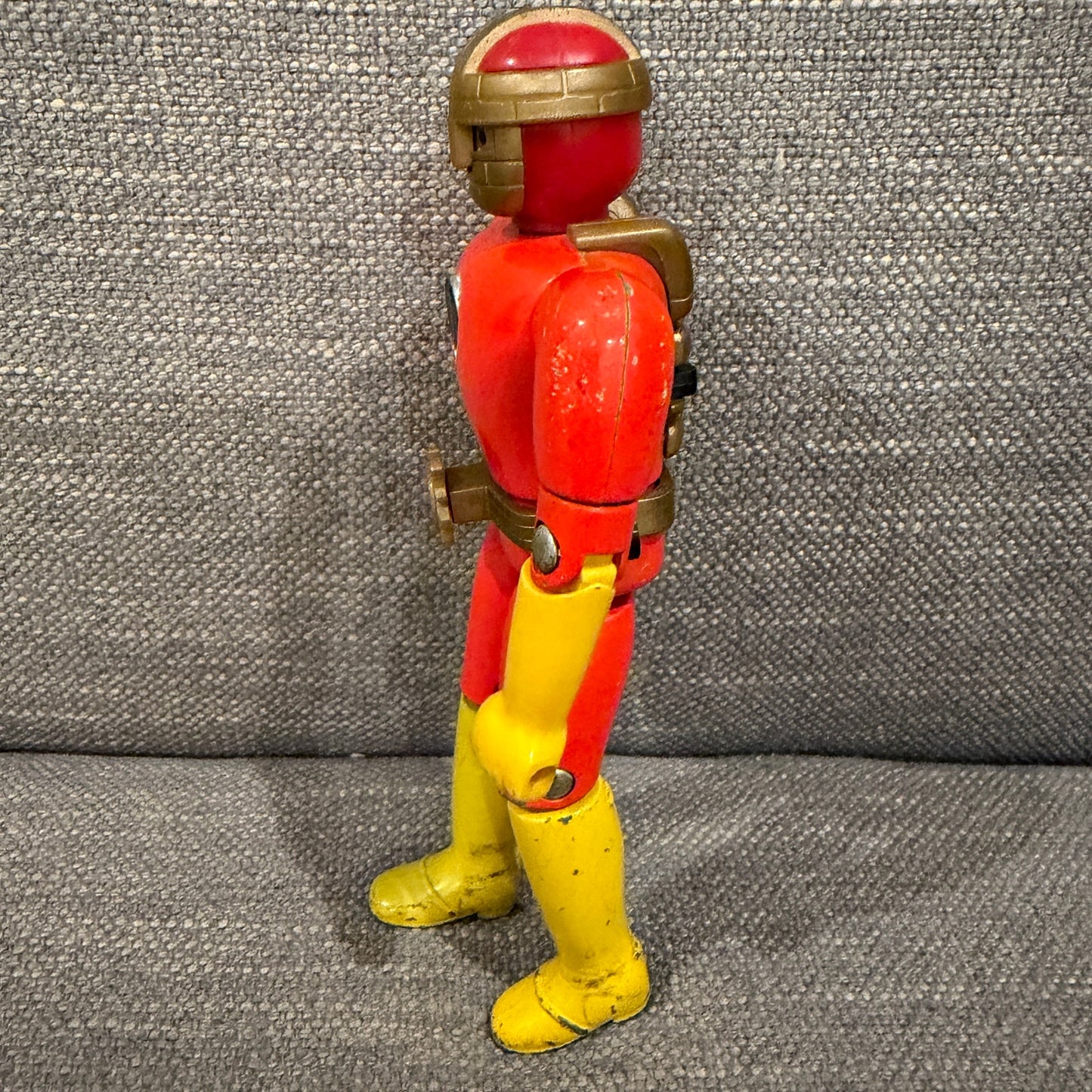 Popy Chogokin Red Vintage Brick Head Super Sentai Figure 5" Tall