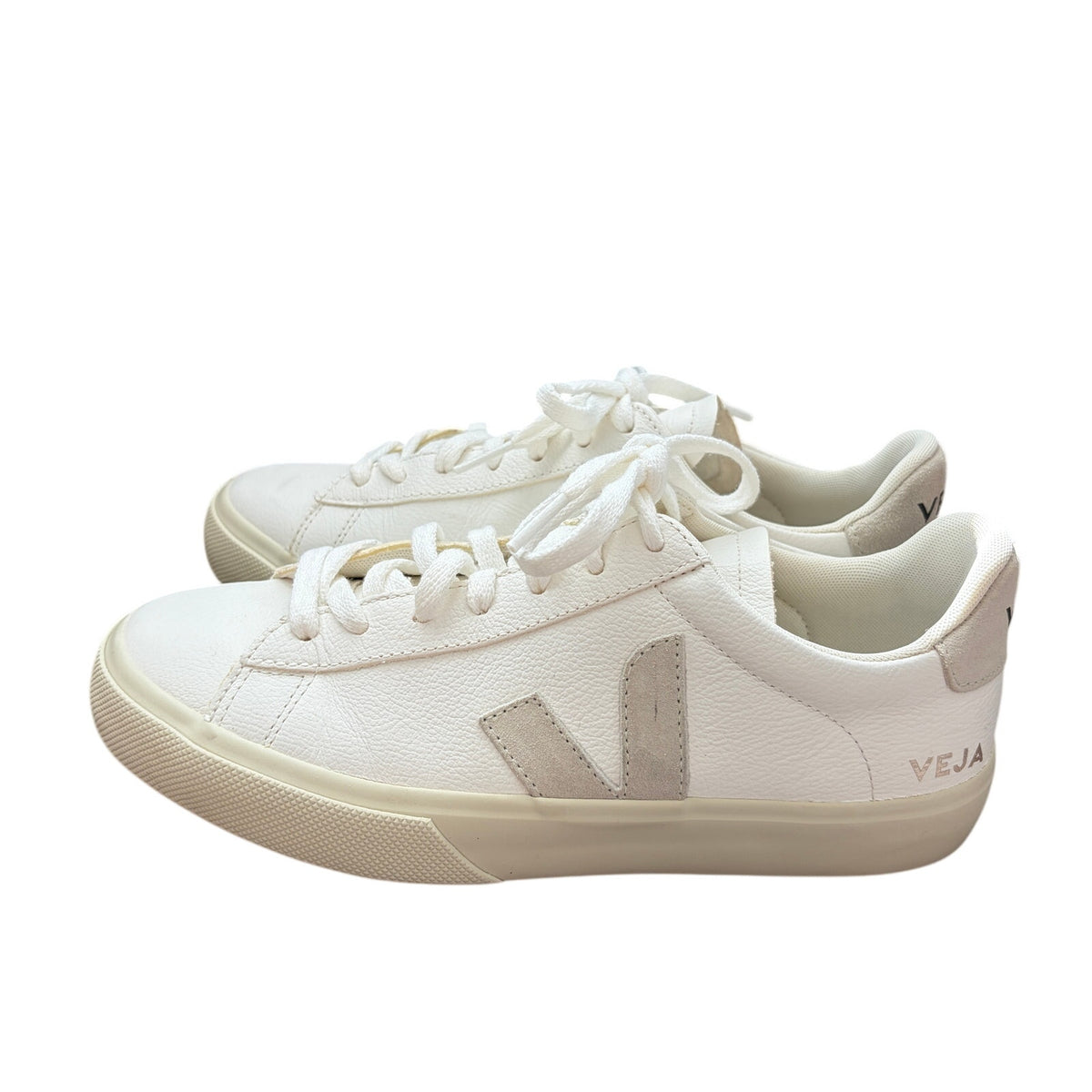 Veja Campo Chromefree Leather Extra White Natural Suede Sneaker Womens Size 8