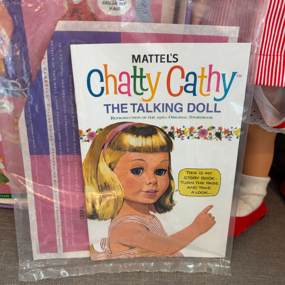 1999 Reproduction Mattel Chatty Cathy 20" Tall Pink Eyes NOT WORKING