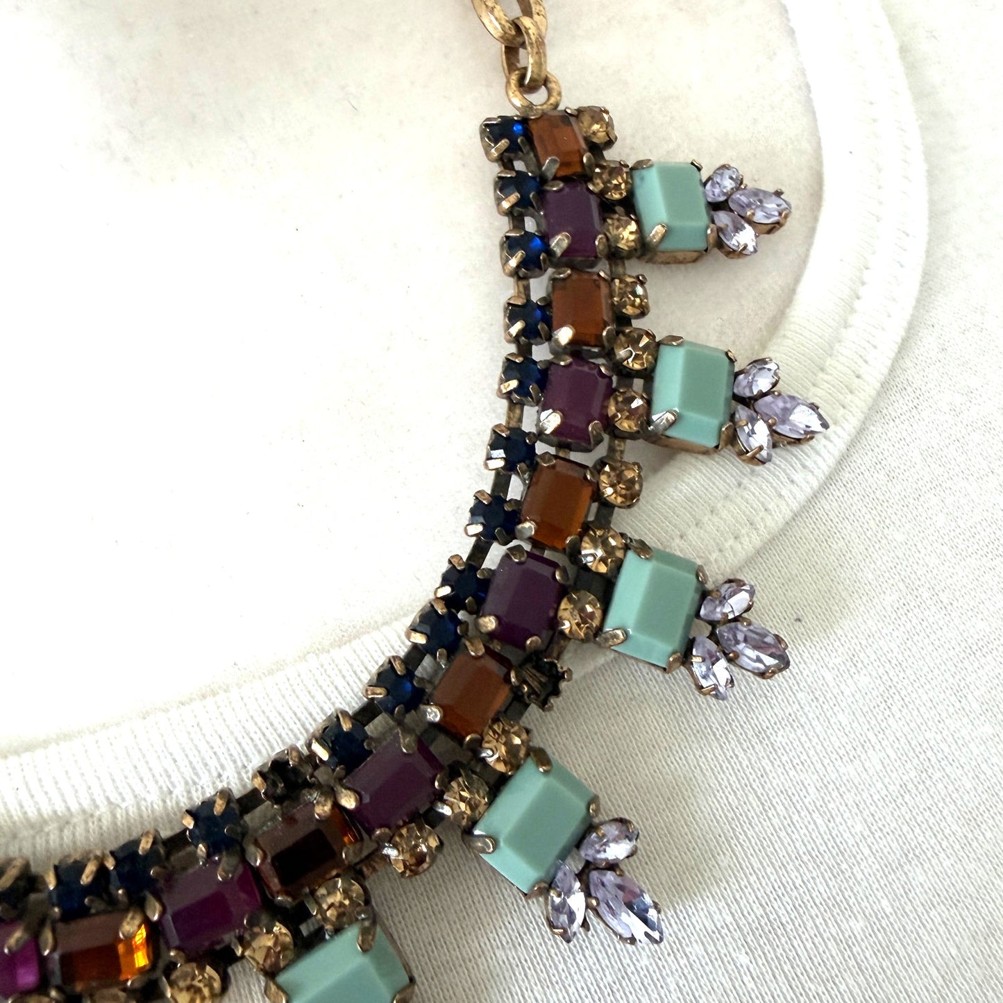J. Crew Multi-Color Gold Tone Crystal Statement Necklace