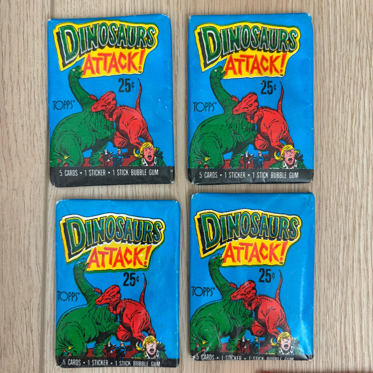 1988 Topps Dinosaurs Attack Trading Cards LOT of 9 Sealed Wax Packs