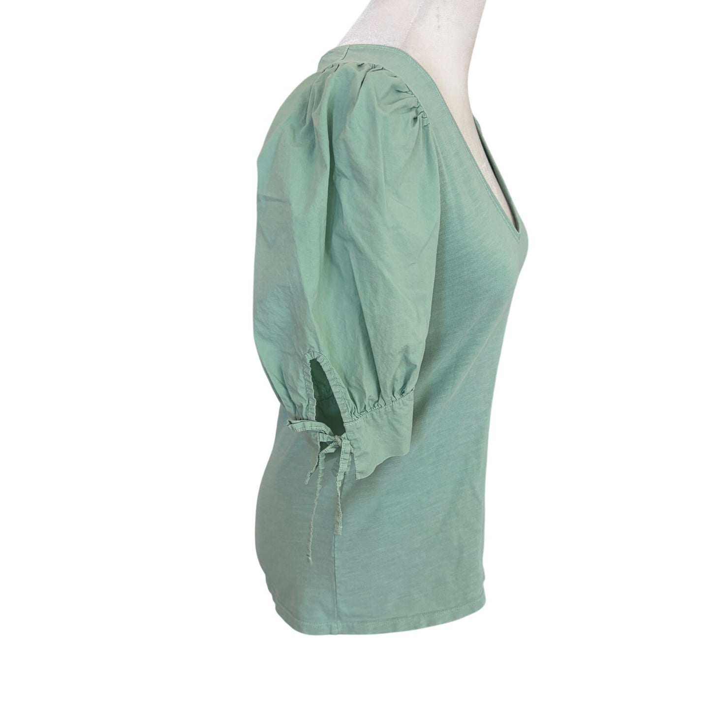 Love The Label Anthropologie Floral Ruffle Mini Dress Blue Green Cotton Size S