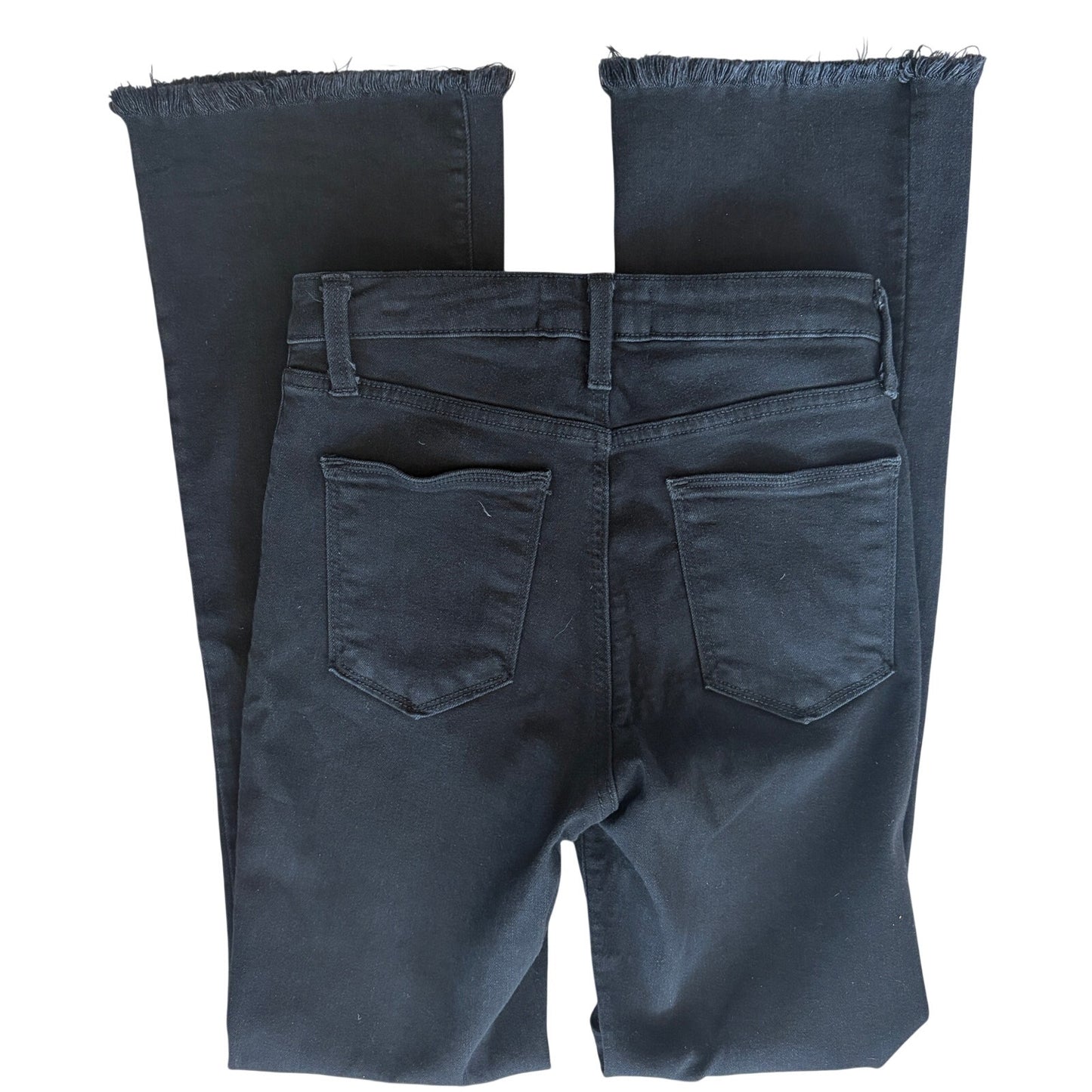 Just Black Denim 5 Pocket High Rise Black Fringed Hem Jeans Womens Size 26
