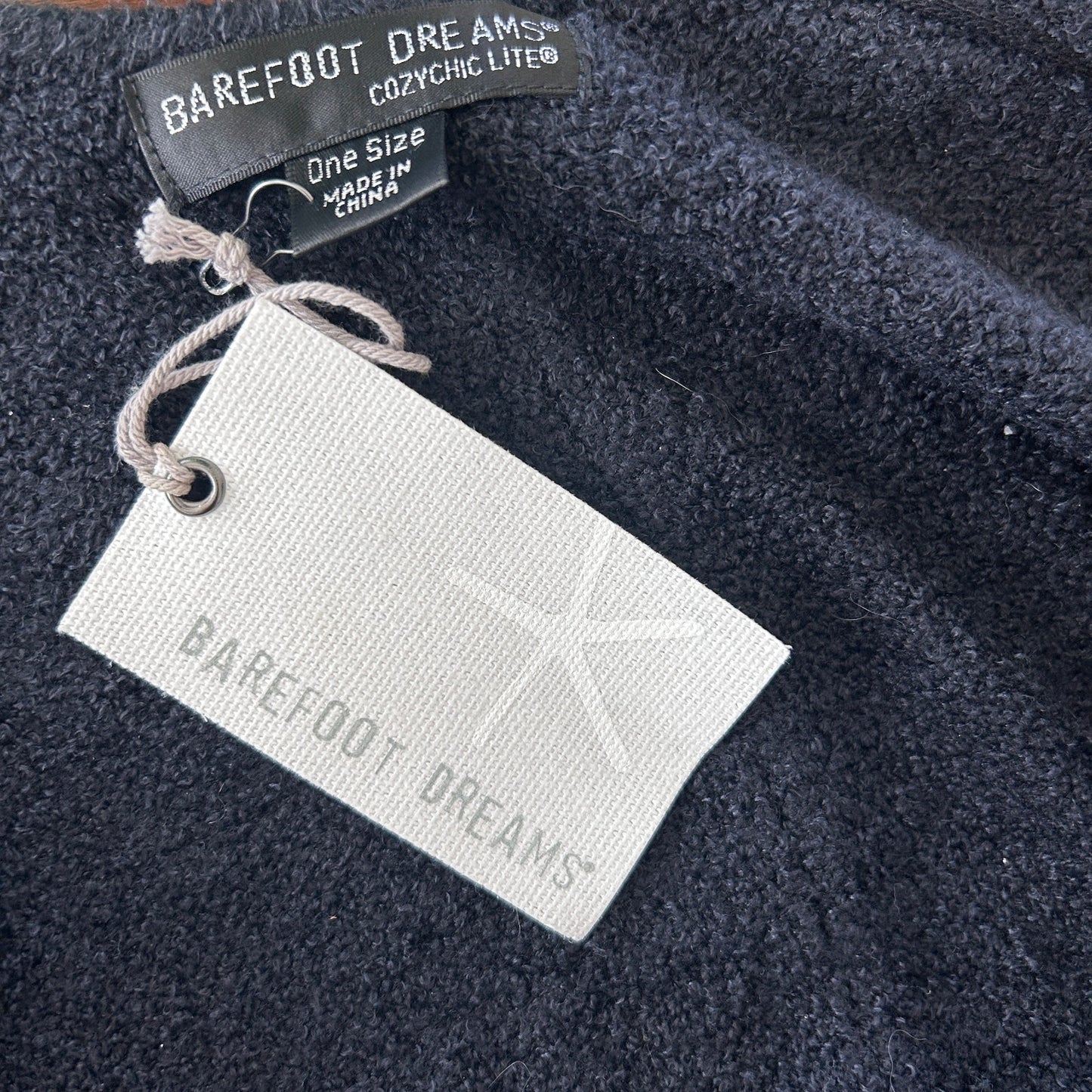 Barefoot Dreams Cozychic Lite Black and Gray Long Cardigan Sweater One Size NEW
