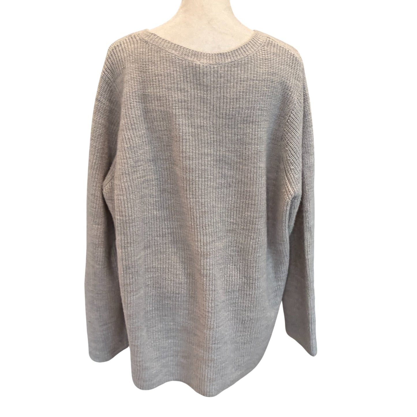 Eileen Fisher Gray 100% Merino Italian Wool Sweater Womens Size Large