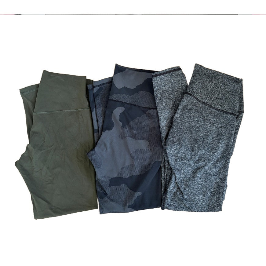Aerie Offline LOT of 3 Pairs Leggings Gray, Black Camo, Green Womens Size Large